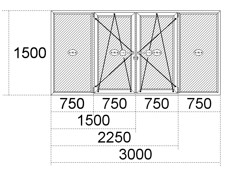 Стандартные окна ПВХ: размеры - высота и ширина Ступино